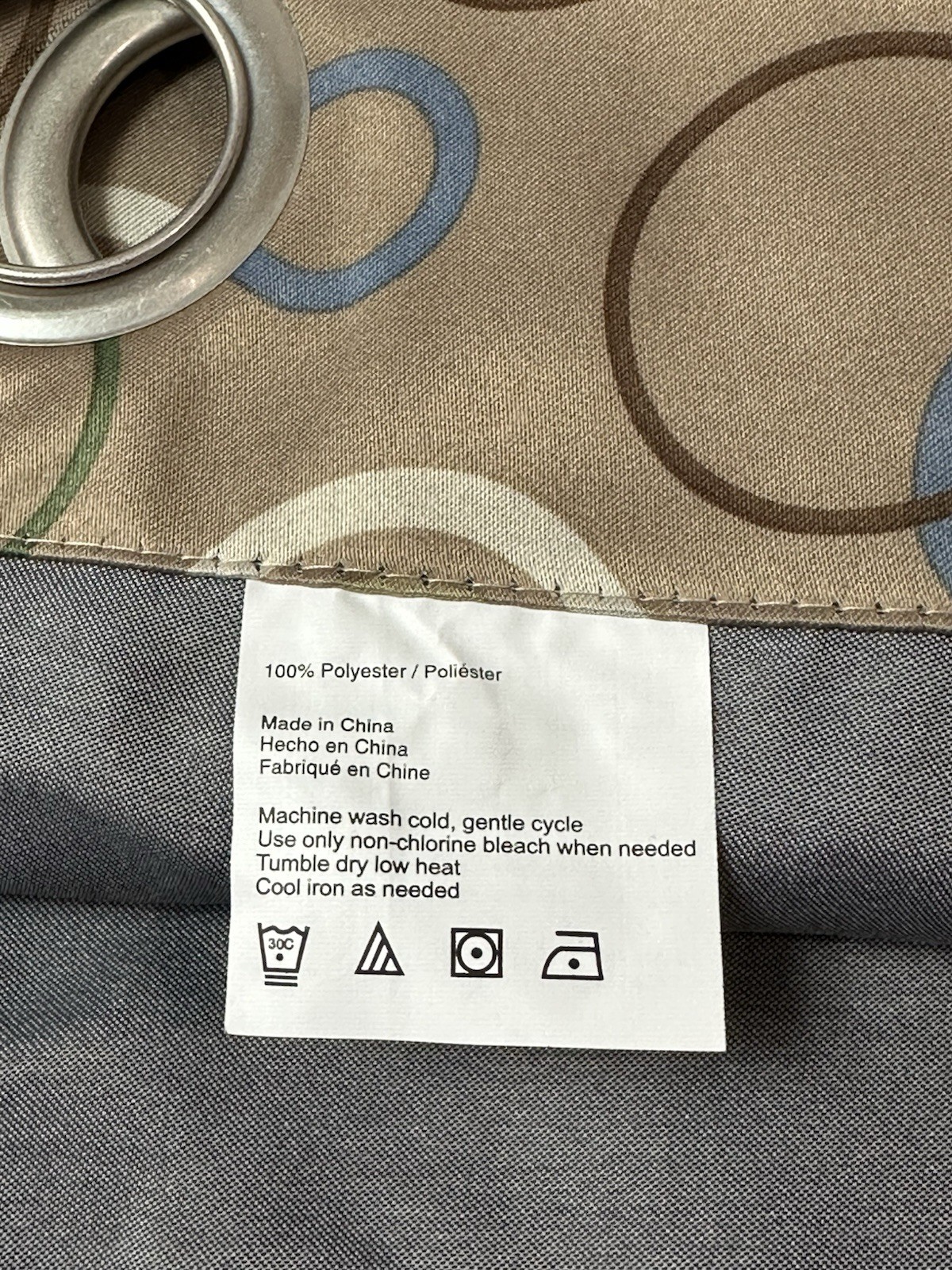 Retro Geometric Circles Design Room Darkening Curtain Panel 100″ W x 85″ L