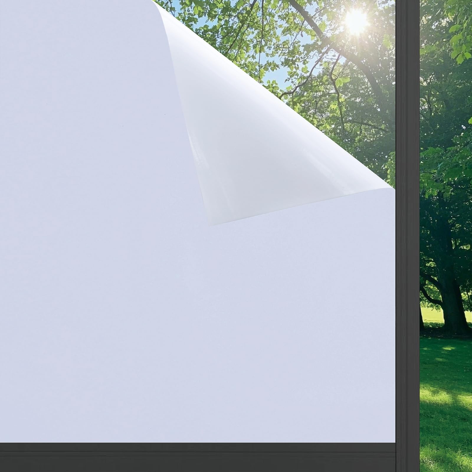 17.5 x 78.7 Inch White Blackout Window Film 100% Light Blocking Window Cover