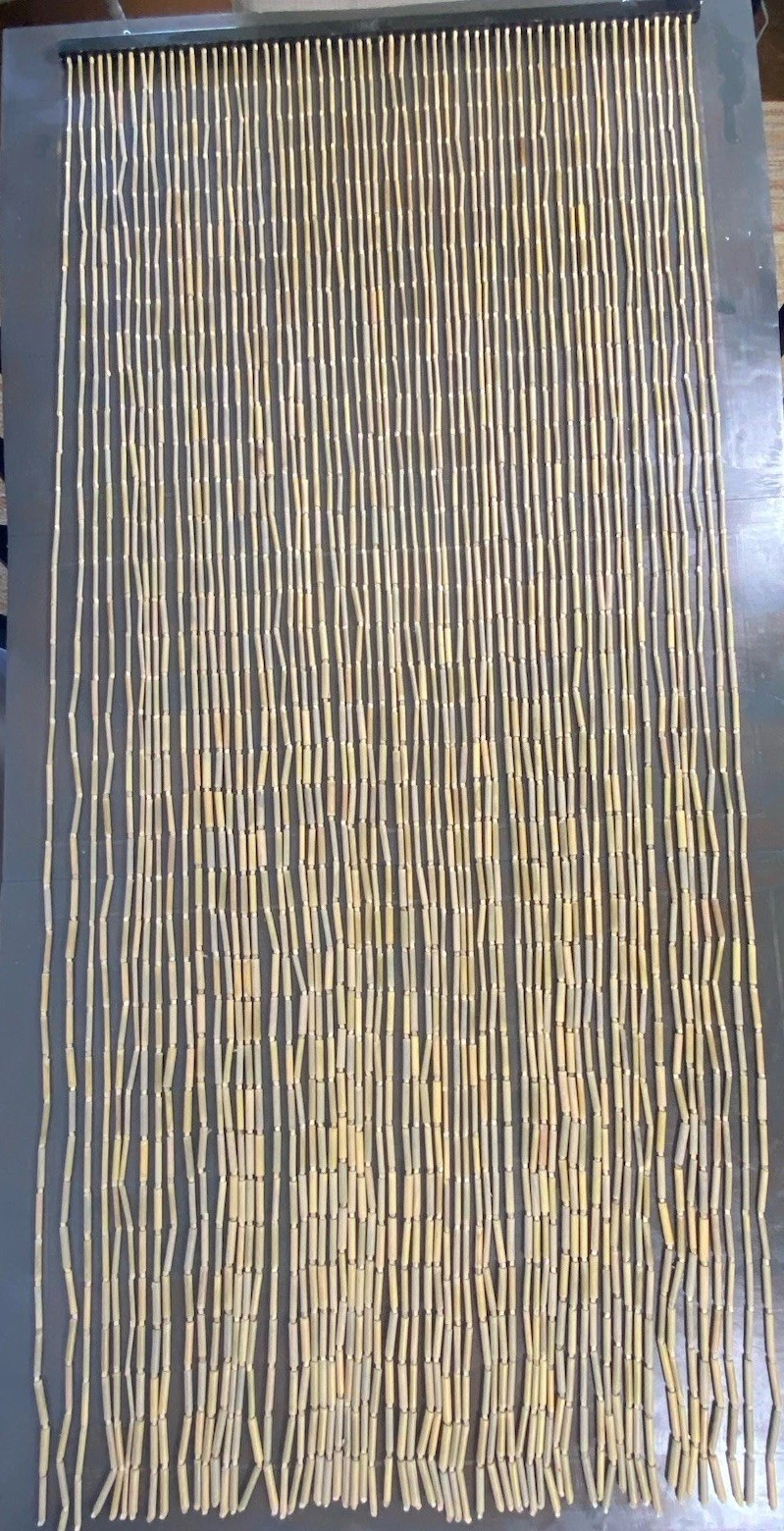 60 Strings Natural Bamboo Beaded Curtain for Doorway Or Window Handmade 76” Long
