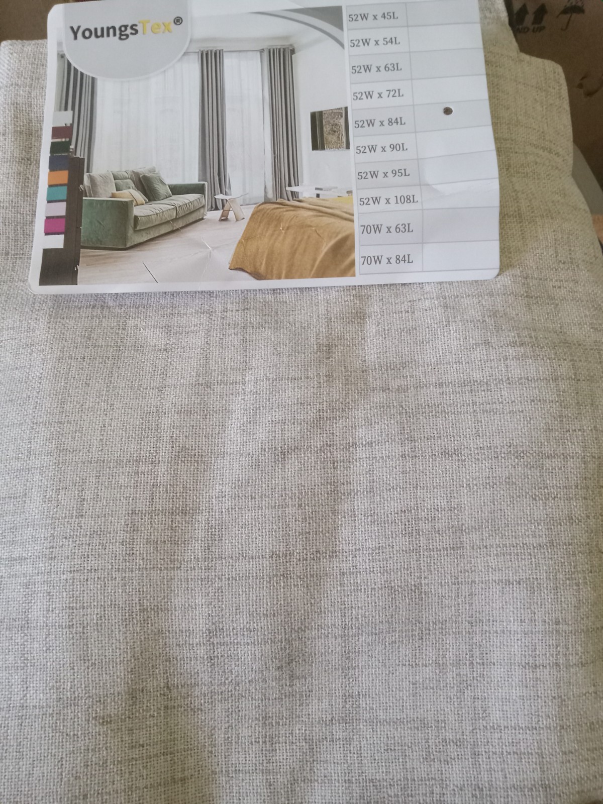 52w X 84l YoungsTex curtain textured, linen-like fabric 100% Polyester, 1pc