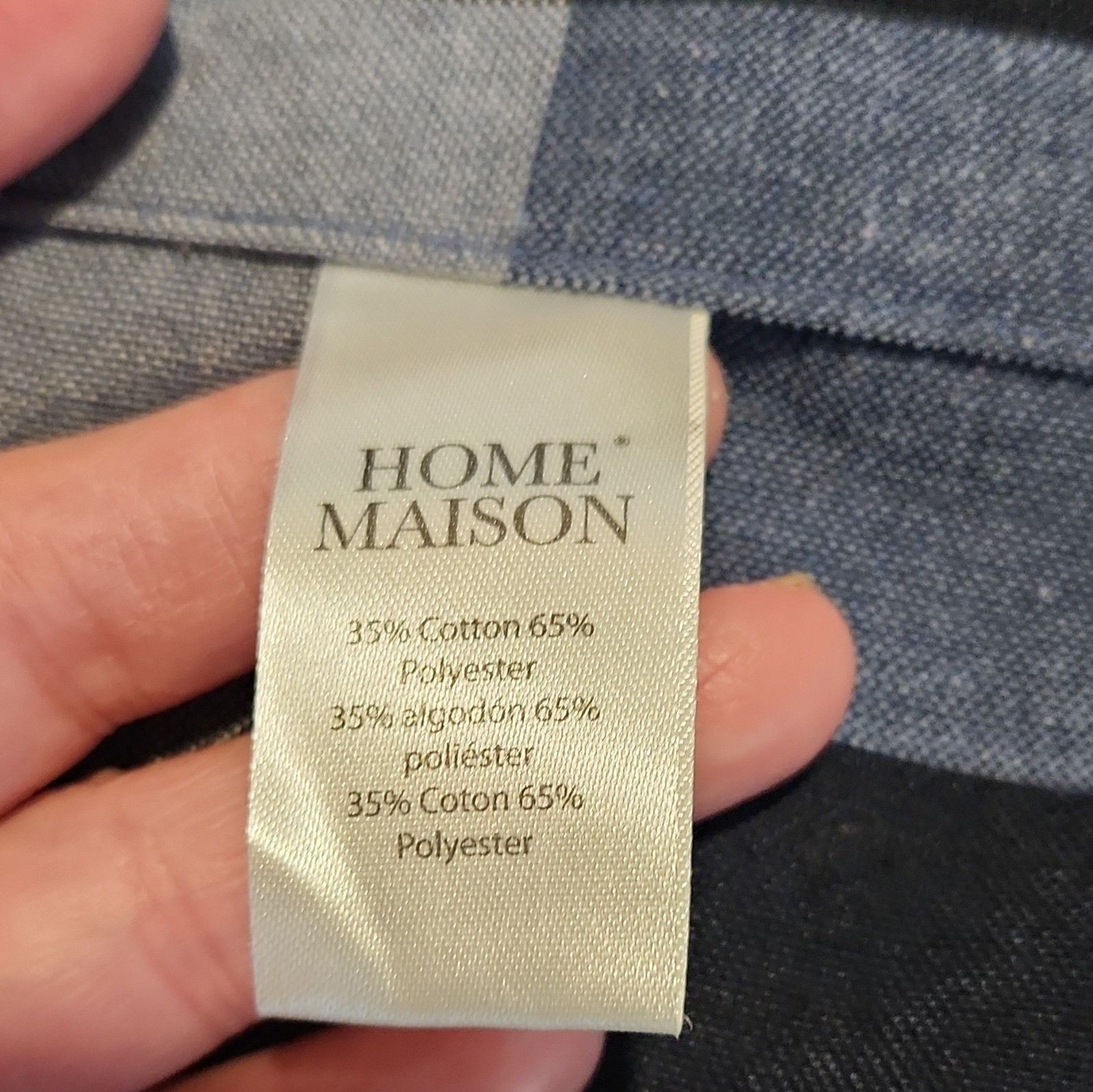 Home Maison Buffalo Plaid Check Café Curtain Tiers & Valance Set, Blue 36in