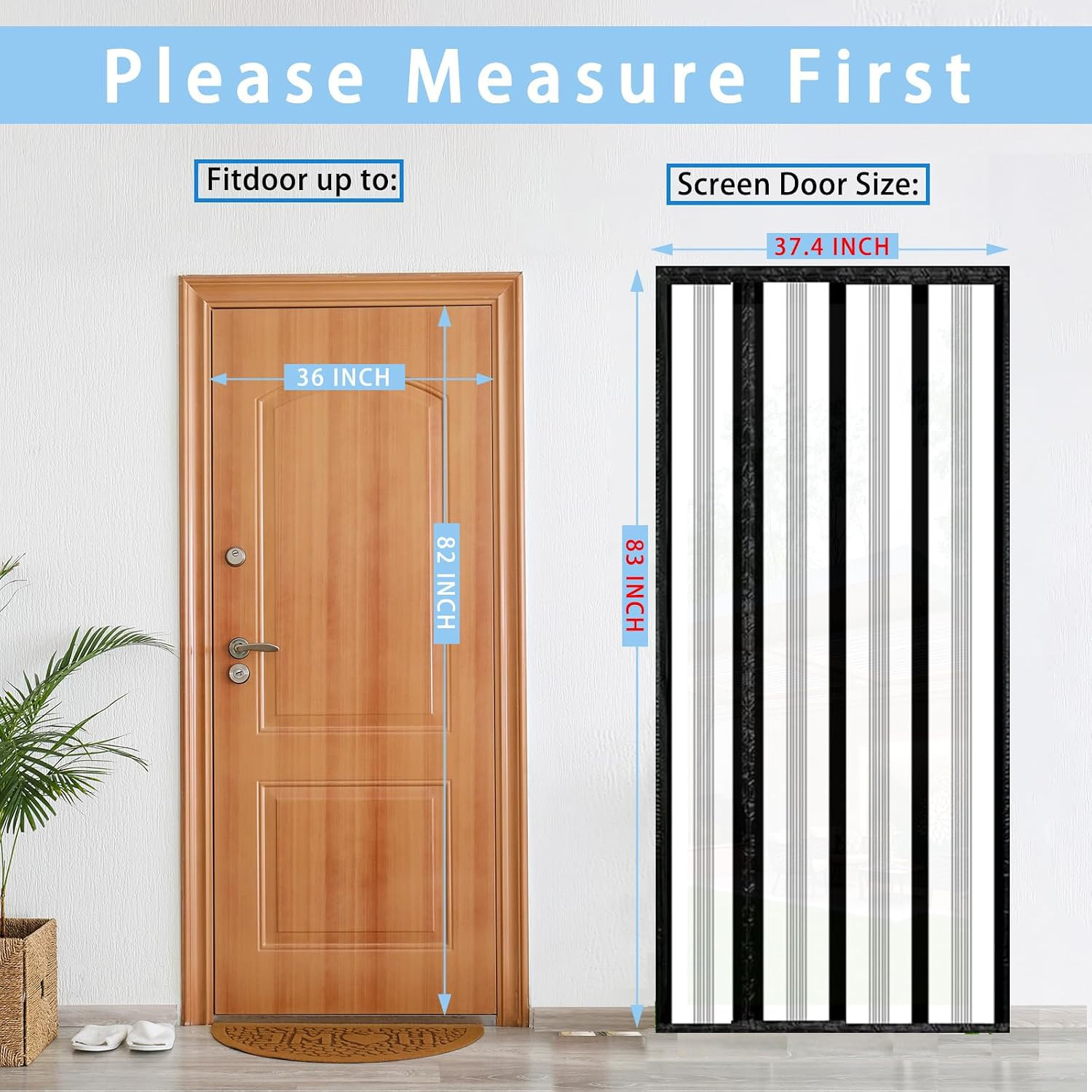 Reversible Left or Right Side Opening Insulated Door Curtain, Keep Cold Out Ther