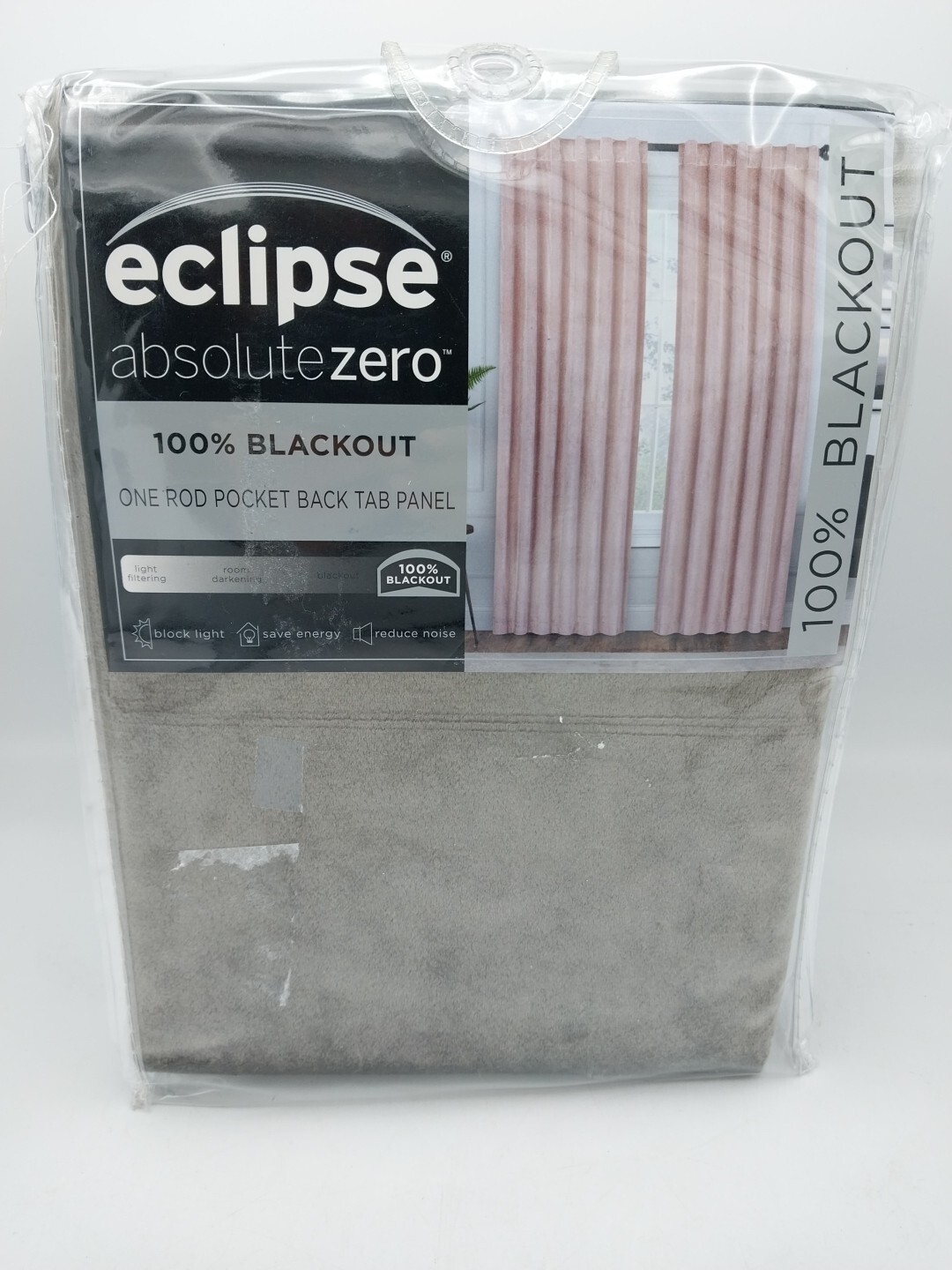 Eclipse Harper Vevet Blackout Mushroom Curtain Rod Pocket 50 in. W X 63 in. L