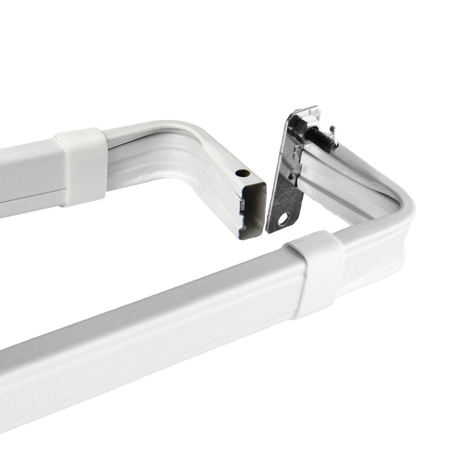 Curtain Rod 48-84 Inch White Clearance Lockseam Adjustable