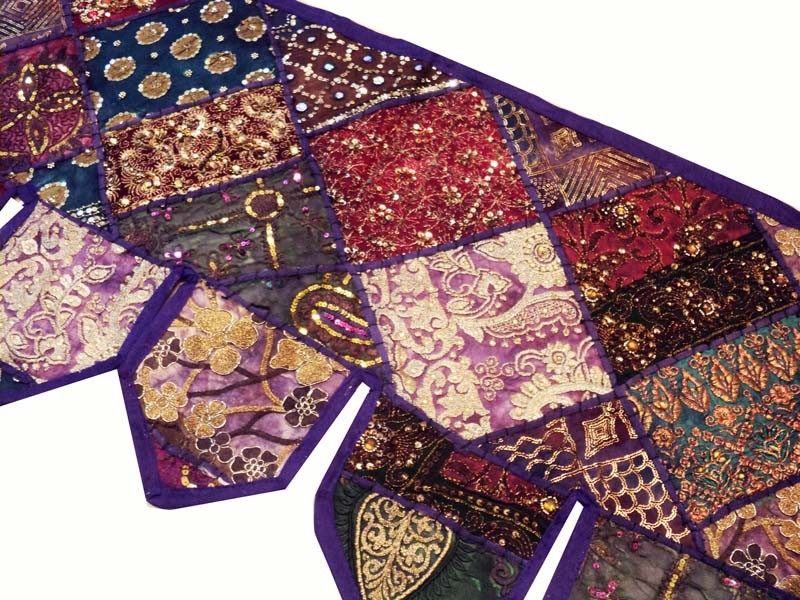 38″ VINTAGE DÉCOR SARI DOOR WINDOW SEQUIN TAPESTRY VALANCE TORAN TOPPER HANGING