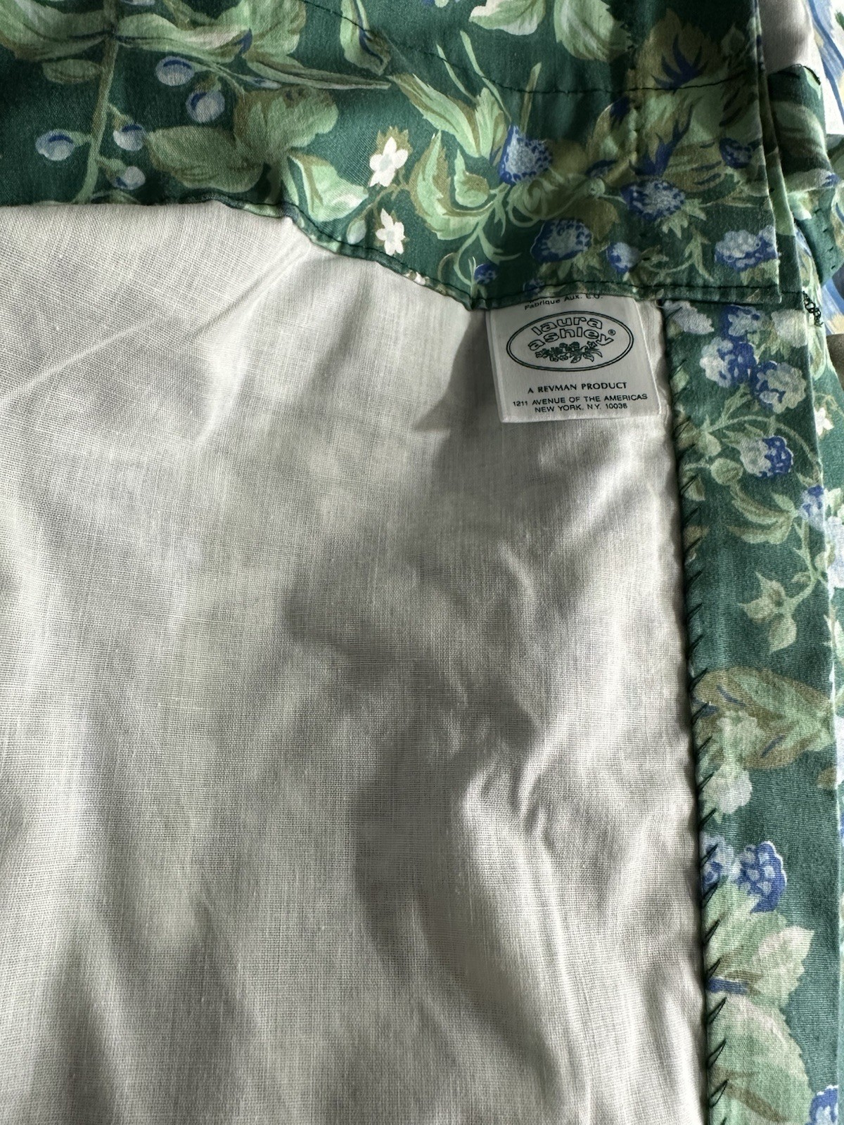 Laura Ashley Brambleberry Green Rod Pocket Lined Drape 41”x85”