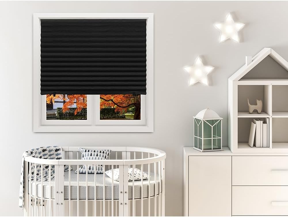 Blackout Pleated Paper Shade Cordless for Windows Blackout 36×72 6 Pack