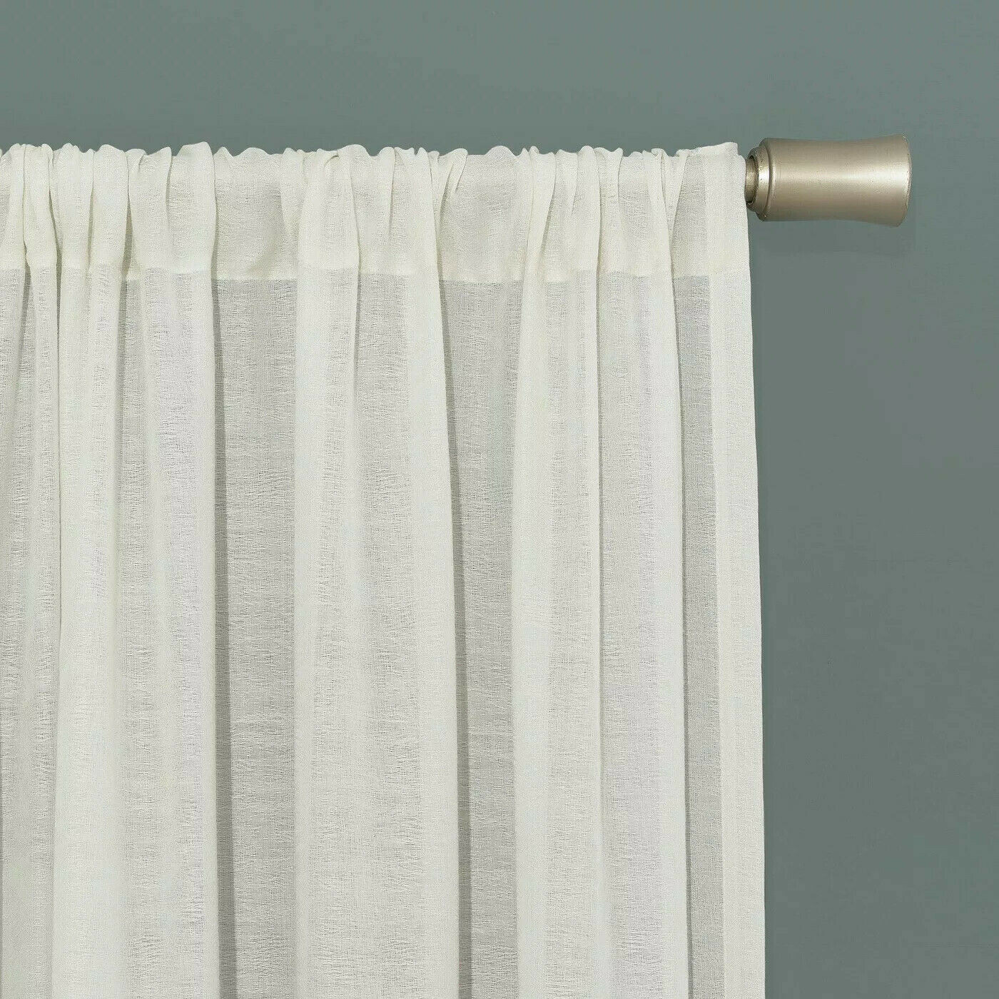 Clean Window Subtle Foliage Recycled Fiber Sheer Curtain Panel 50″ x 84″ Cream