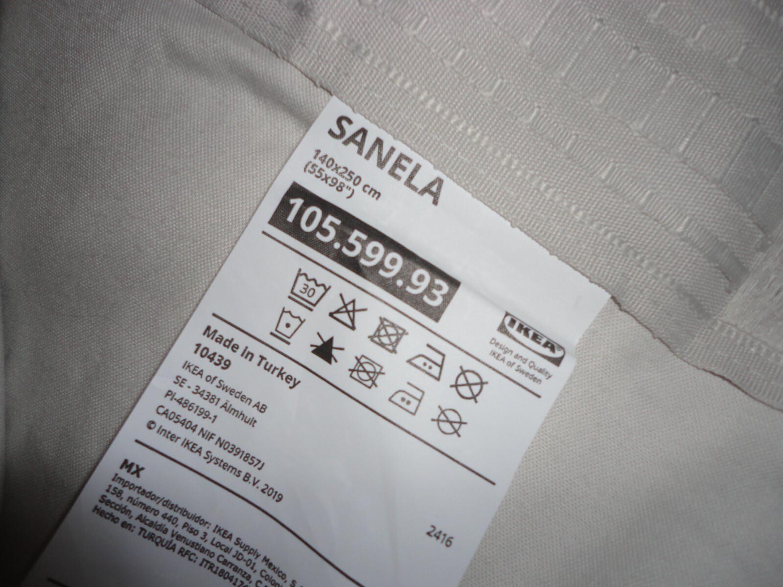 IKEA SANELA LIGHT GRAY MODERN VELVET (2) CURTAINS DRAPERY PANELS 55X98