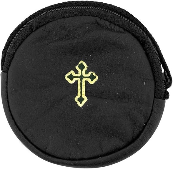 4″ Black Round Burse | Perfect for Pyx Travel and Communions | Holds Most Sin…
