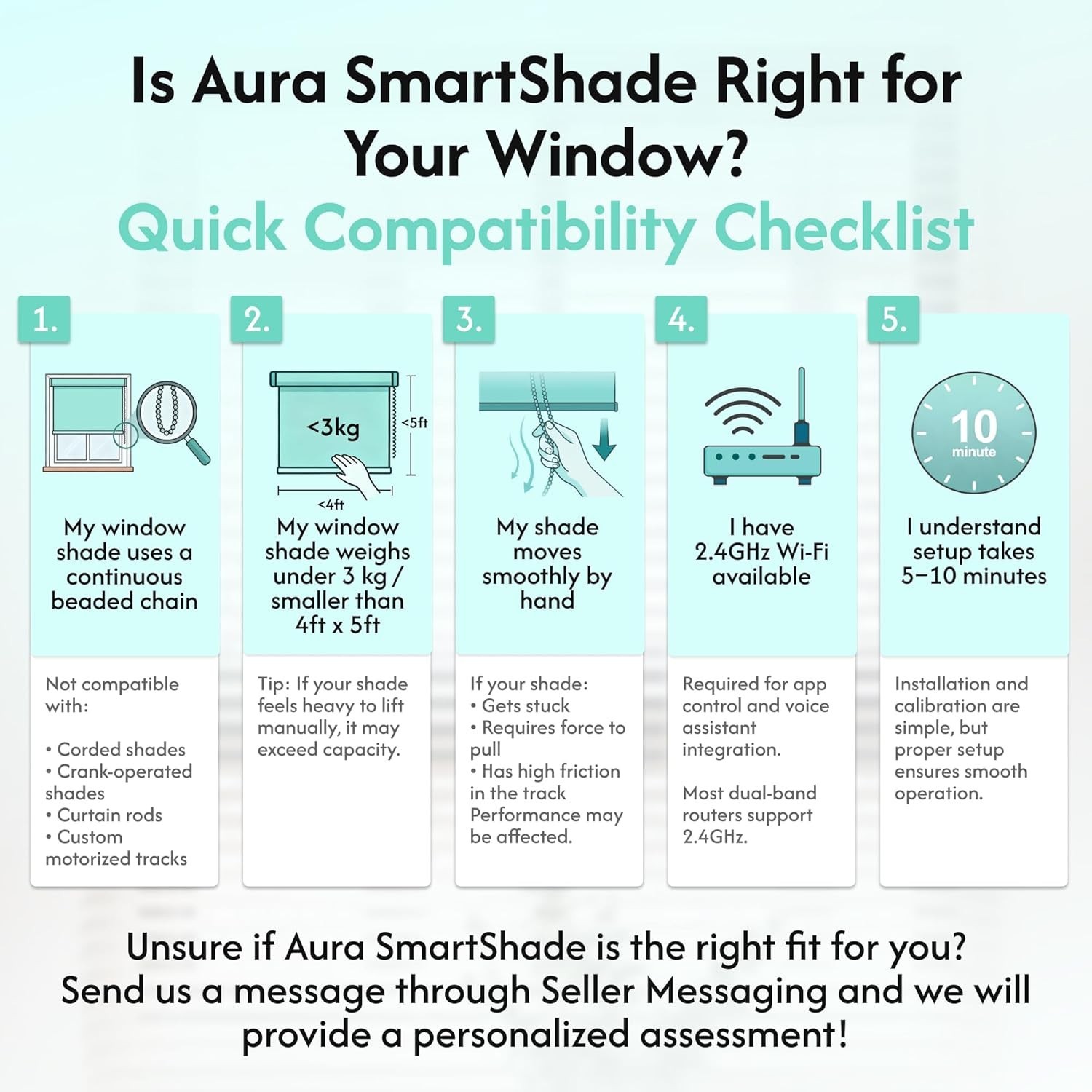 Aura Smart Shade Driver | WiFi Remote Control Blinds | Voice Control Alexa Go…