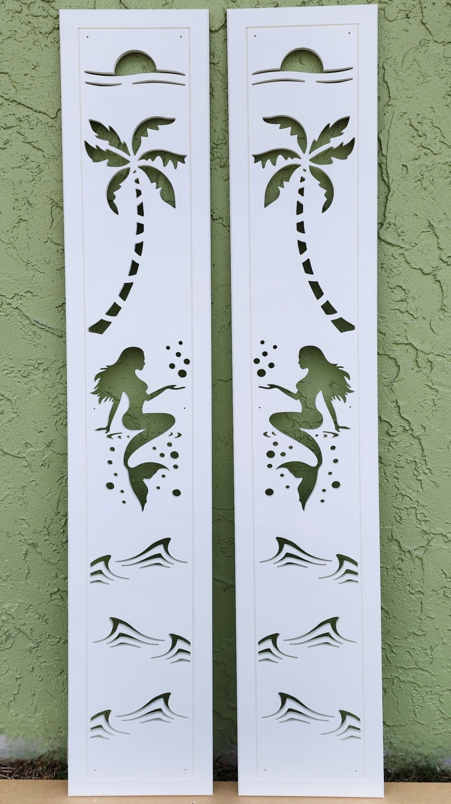 Decorative Window Shutters, Mermaid Design, Sold in Pair of 2 shutters
