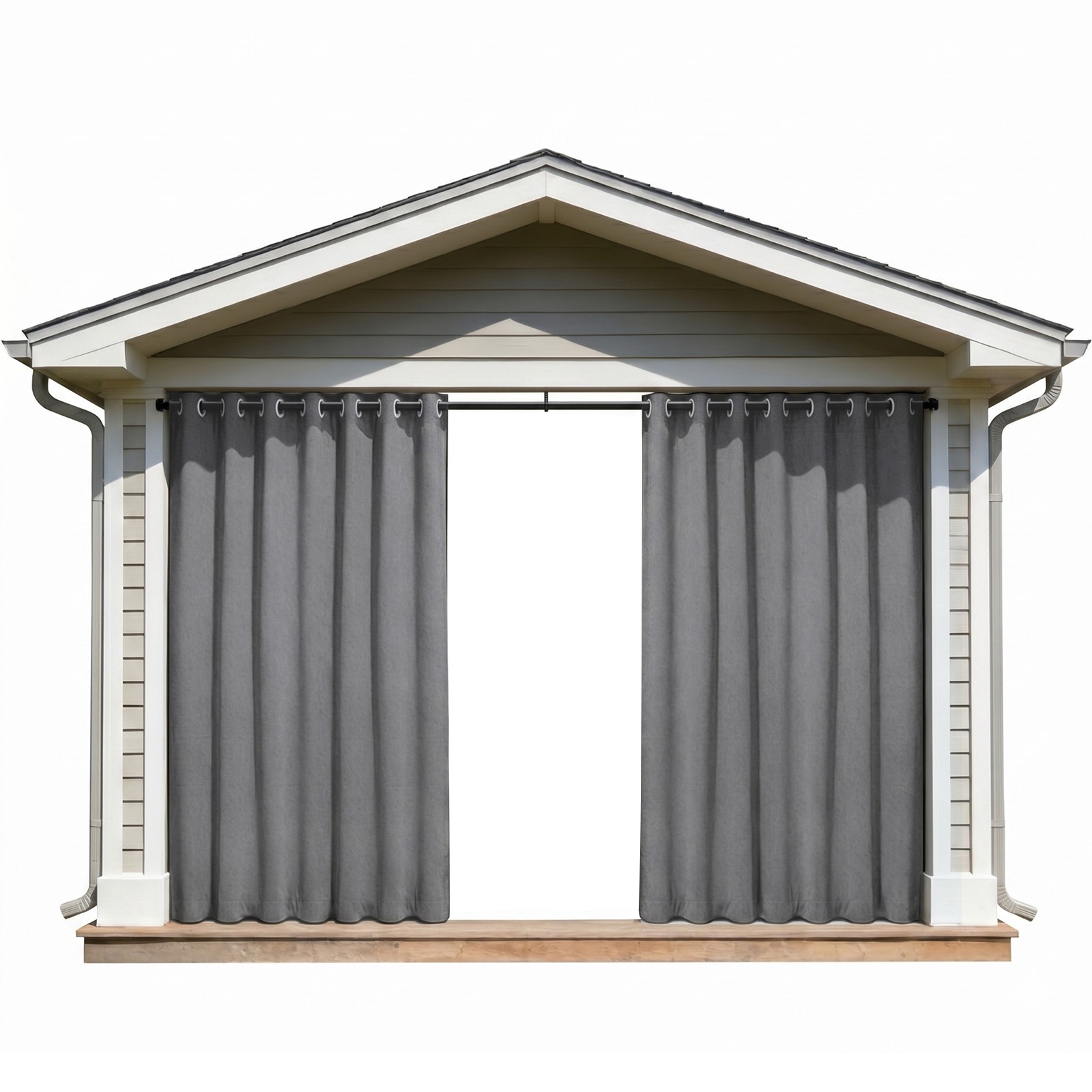 Outdoor Curtains for Patio Waterproof & Windproof Cordless Extra Wide Drapes