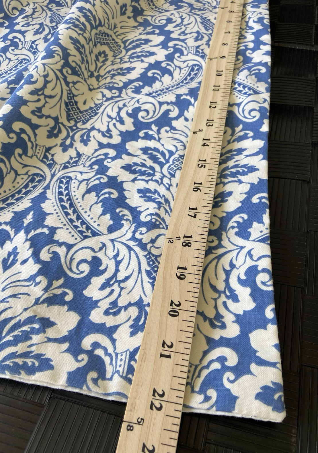 2 Waverly Donnington Cornflower Blue White Damask Tie-Up Shades–52″ x 32″
