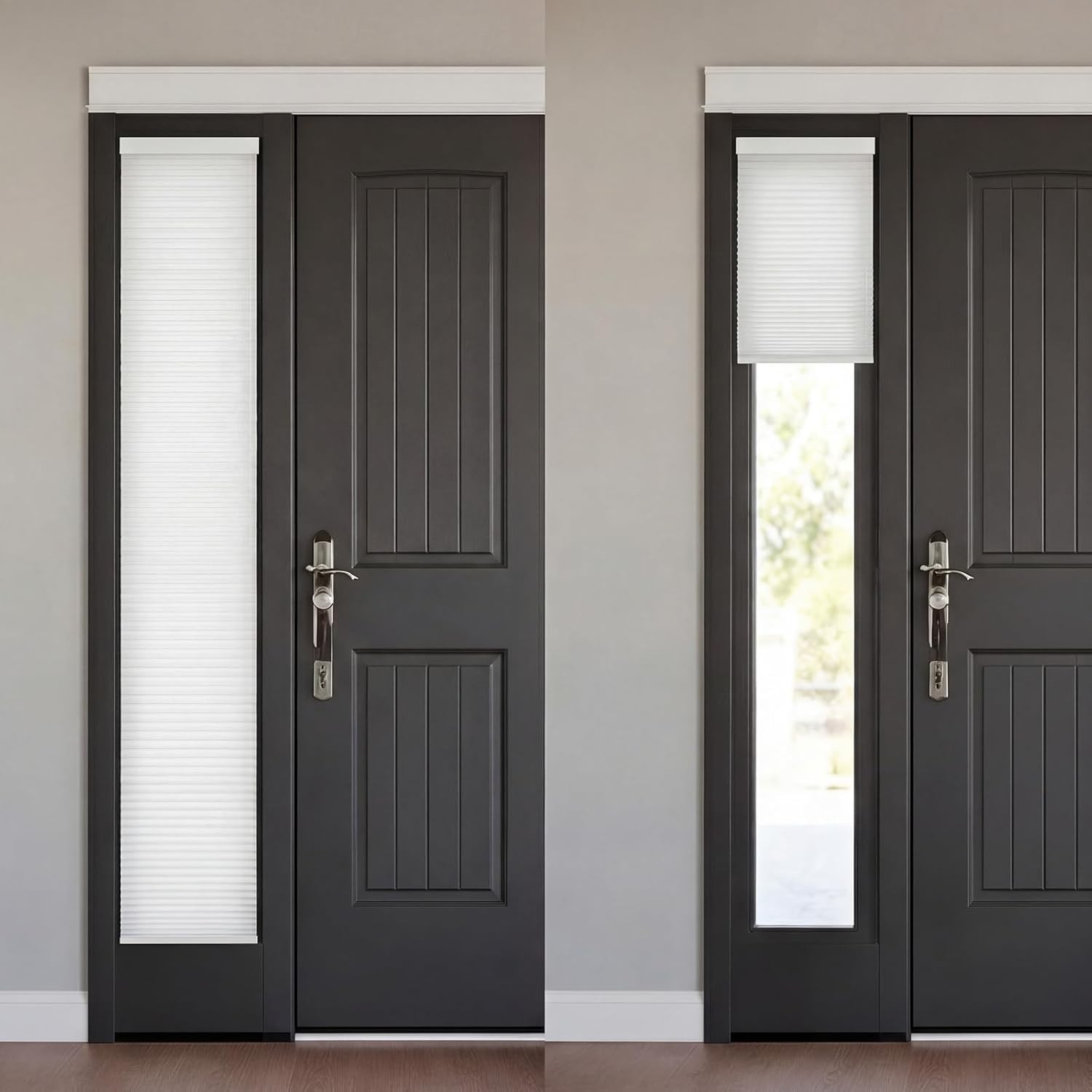 2 Pcs Cordless Light Filtering Sidelight Blinds Cellular Shades 8.5″ W x 72″ H
