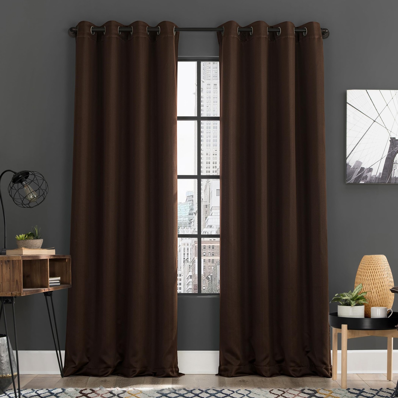 Sun Zero Soho 2-Pack Energy Saving Noise Reducing Blackout Grommet Curtain Panel