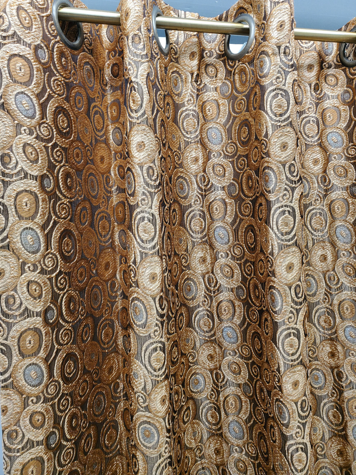 Corina Knitted Heavyweight Modern Jacquard Grommet Panel Pair 104”Wx84”L