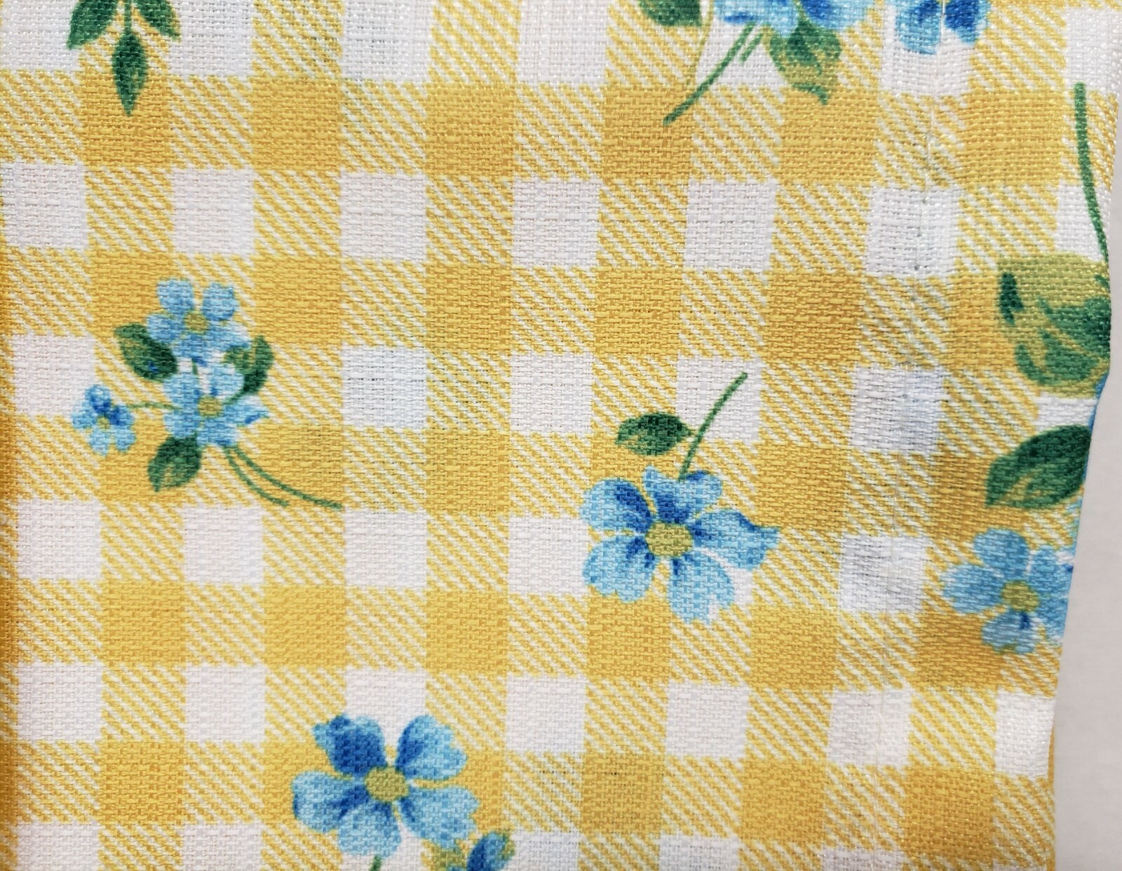 3pc. Curtains Set: Valance(56″x14″) & 2 Tiers (28″x36″) BLUE FLOWERS, CINDY, VC