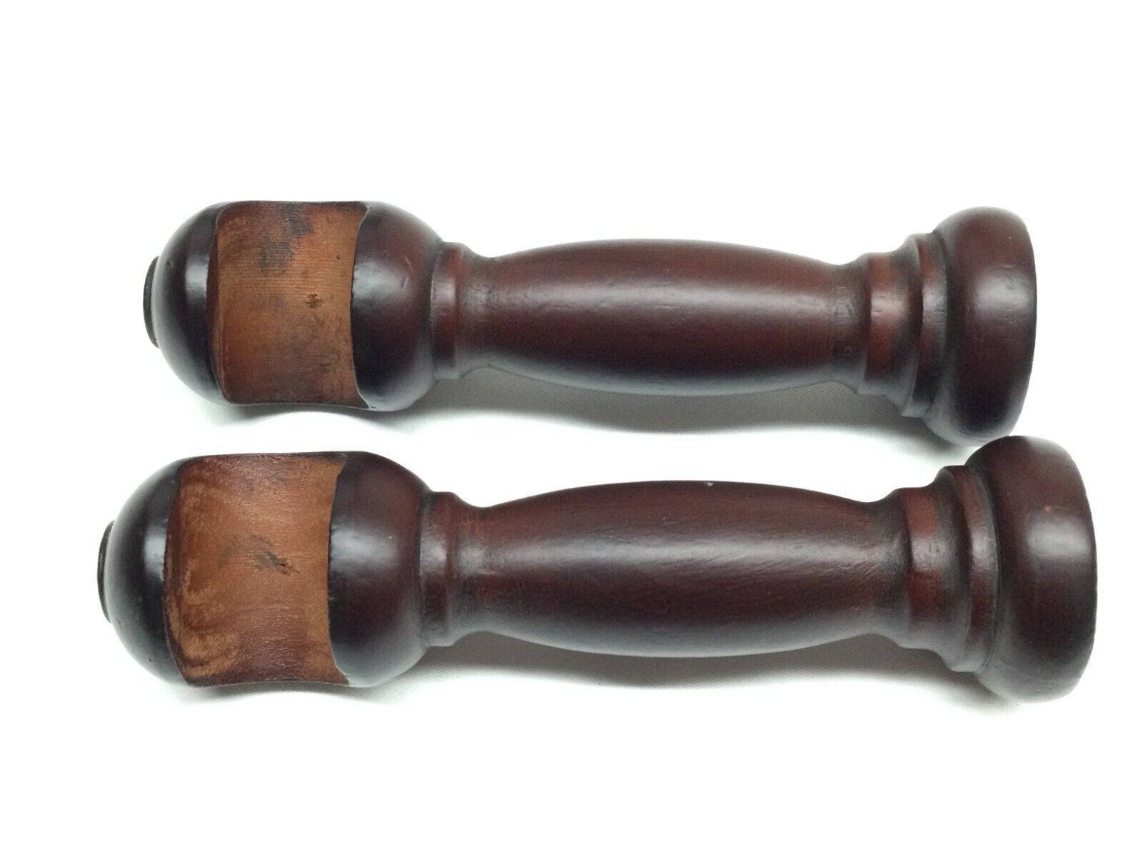 (set of 2x) 1-3/8” Hole Wood Rod Holder Bracket Drapery Hardware – MAHOGANY.