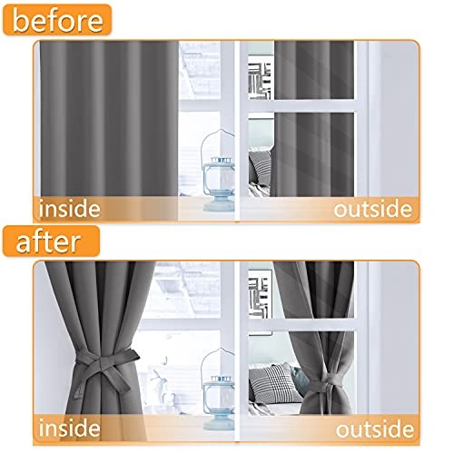 Blackout Curtains for Bedroom, 60 x 84 60″W x 84″L (Pack of 2) Light Grey