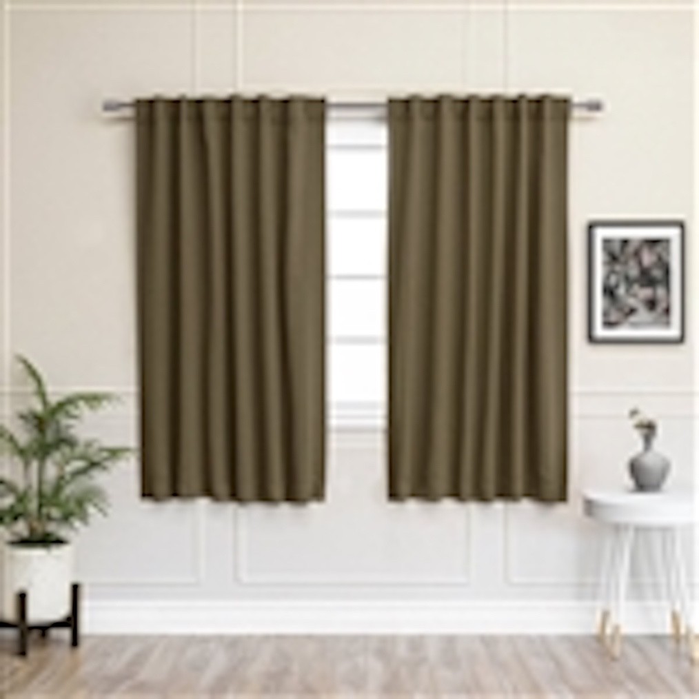 Thermal Blackout Curtains Curtain Panels Set of 2 Two 52 inches x 54 Inches