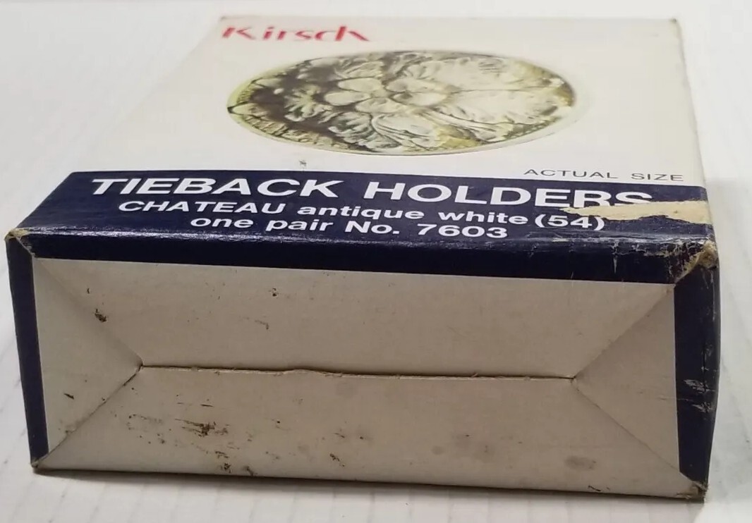 1 Pr Kirsch Tieback Holders 7603 Antique White NOS 7603 Chateau Antique White