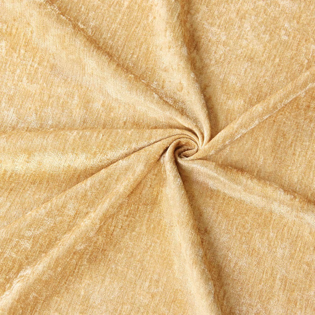 Elkca Thick Chenille Window Curtains Valance For Living Room Luxury Gold
