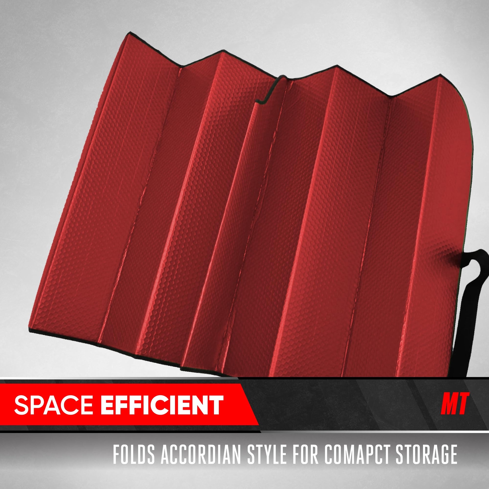 Red Windshield Sun Shade Protector Fit Most Vehicles Uv Blocking Accordion De…