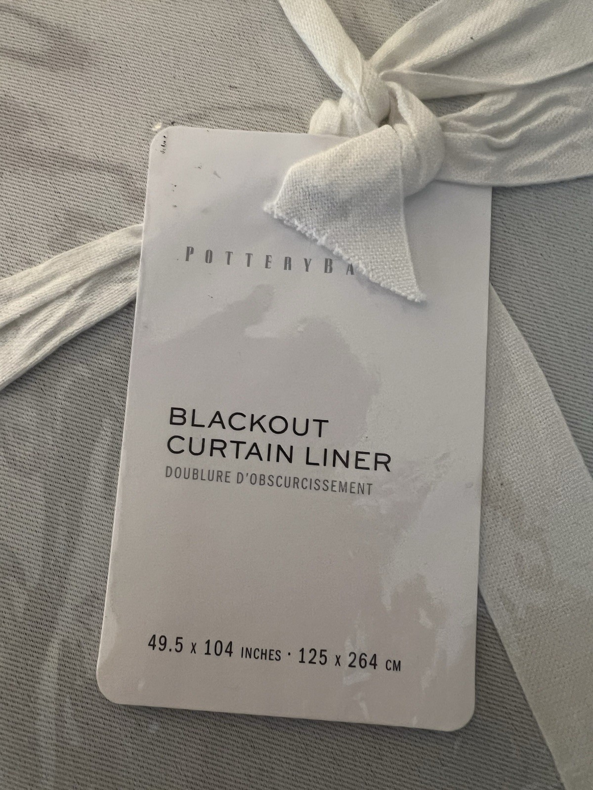 Pottery Barn Universal Blackout Curtain Liner 49.5×104” Off White_New_T#G