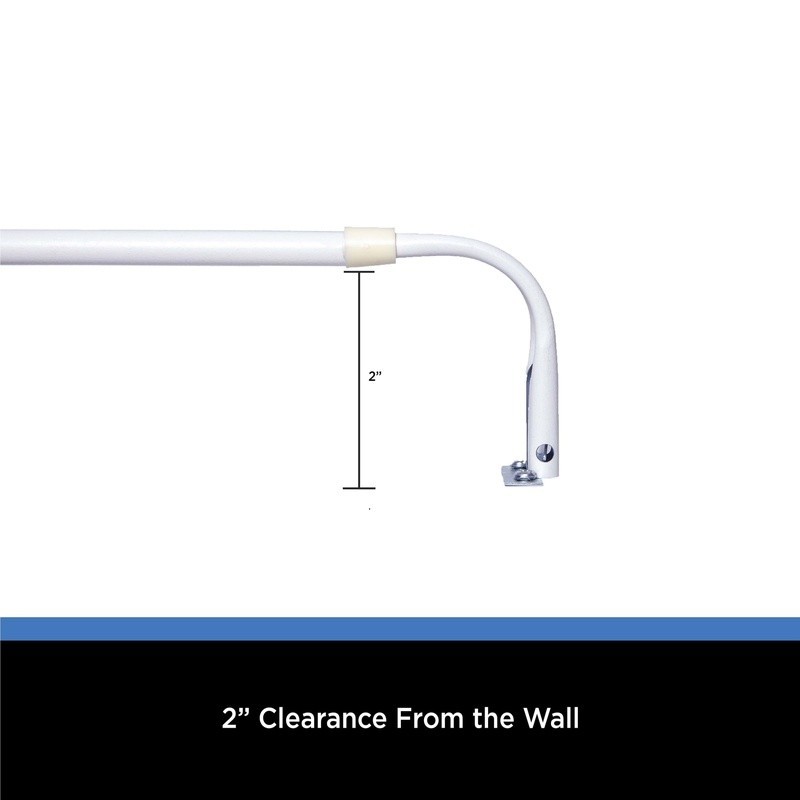 Adjustable Wrap Around Curtain Rod W/ Mounting Hardware Sidelight Control White