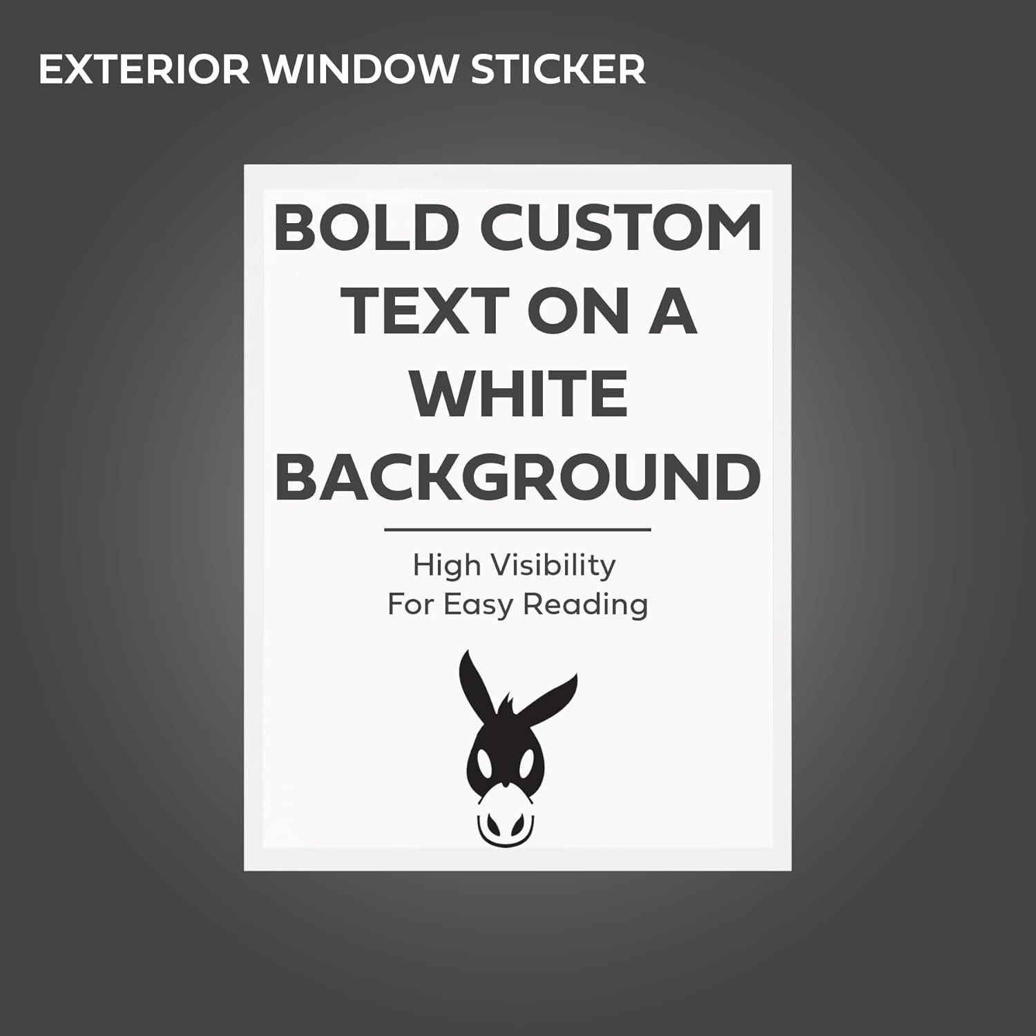 Window Stickers Car Dealers -Plain Blank White Exterior ‘Outdoor’ 8.5″ x 11″ 100