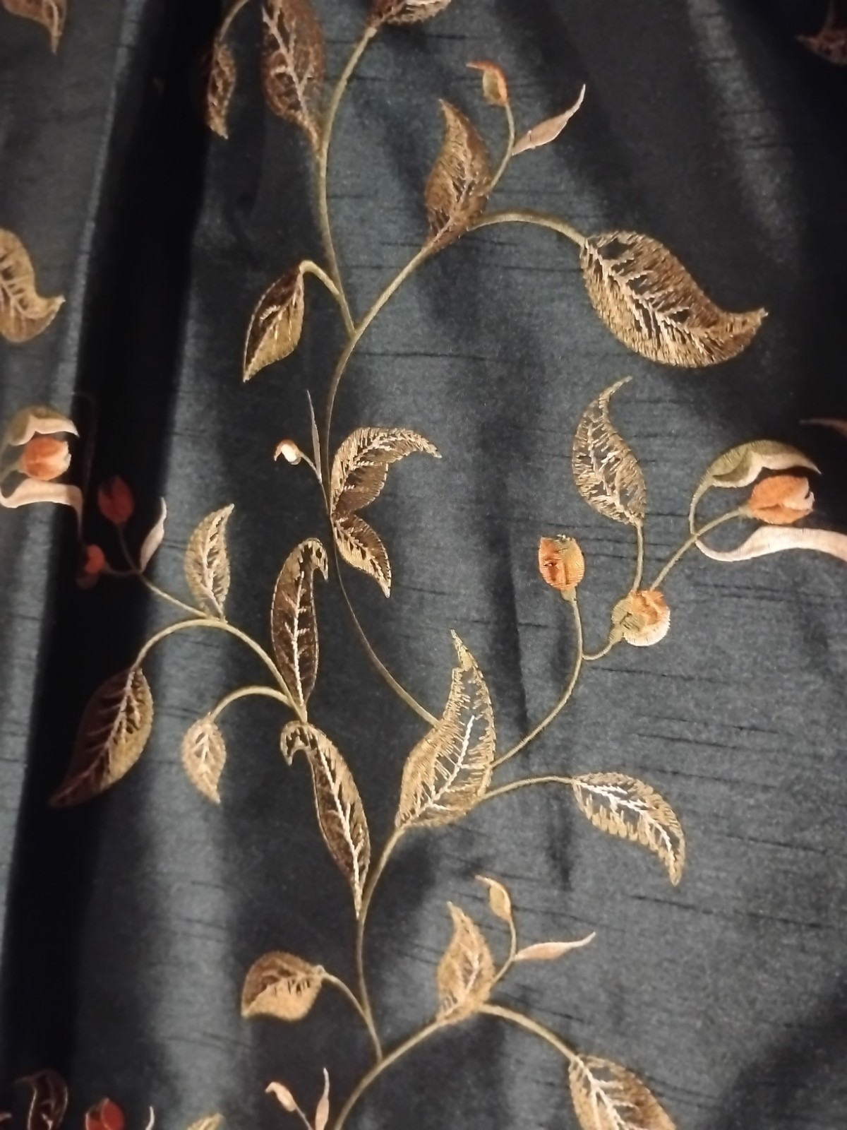 CUSTOM HEAVY Brocade LUXURY Lined Drape Panels Blue/ Gold Jacquard 32/87