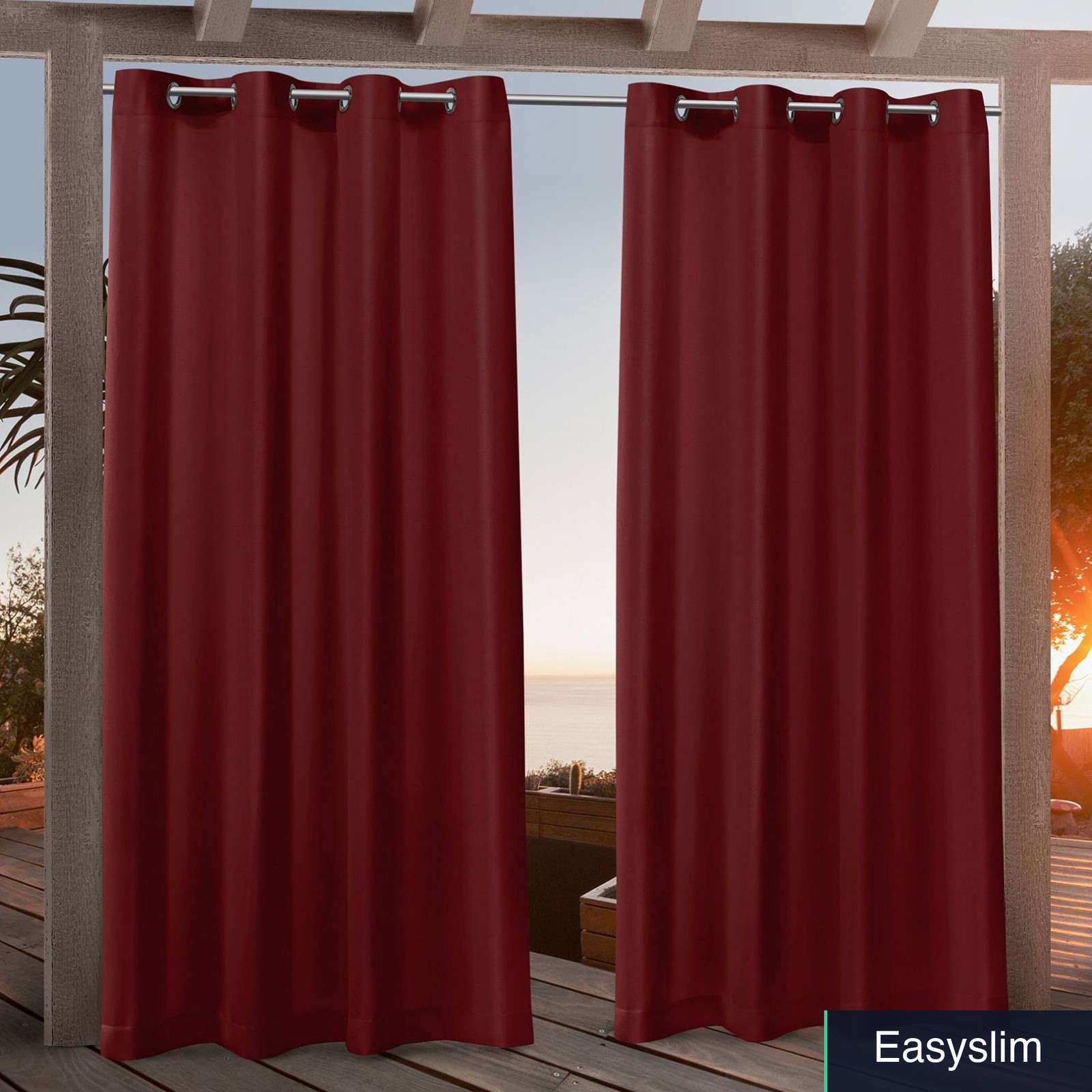 Canvas Grommet Curtain Panels 54″x108″ Winter White Water Resistant