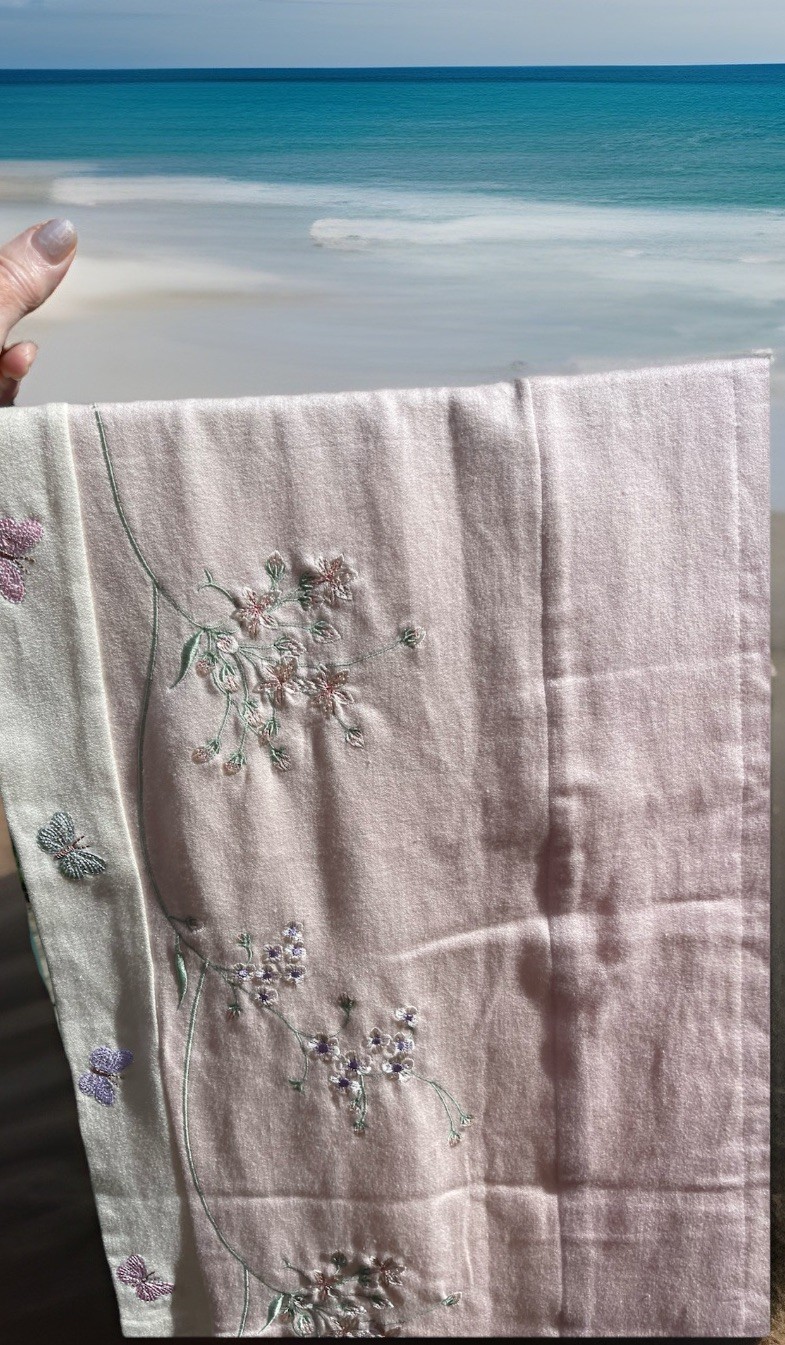 Kids Line Luxury Embroidered Valance Flowers Butterfly Pink Nursery Girl 60×15