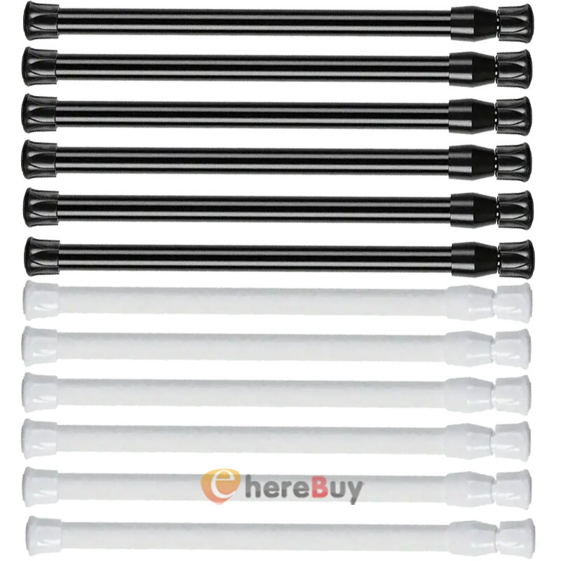 2-10 PCS Adjustable Spring Tension Curtain Rod, 5/8 in. Diameter Steel Tube NEW