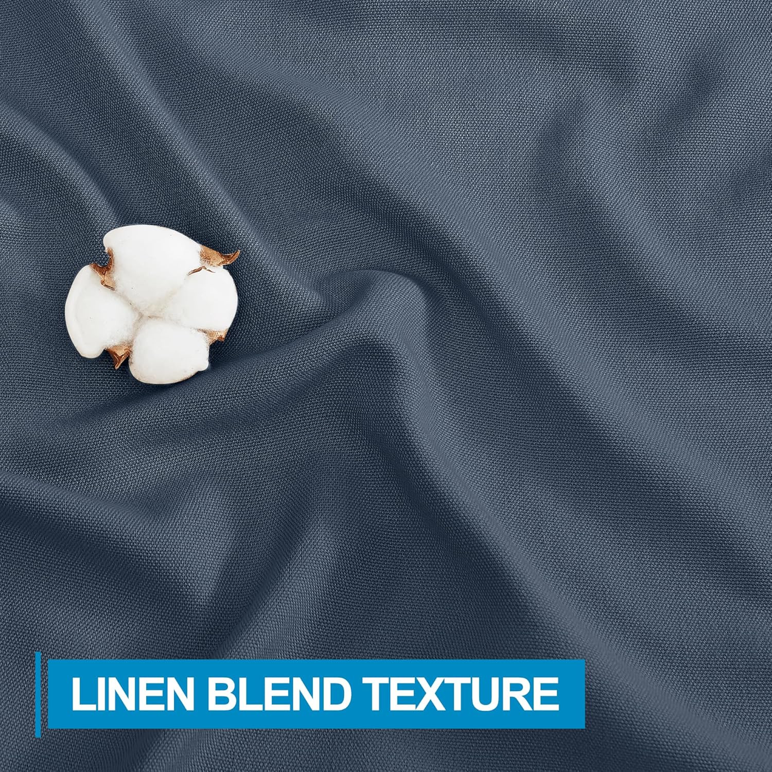 Pull up Window Shades for Living Room, Flax Linen Sticky Door Curtains for Frenc