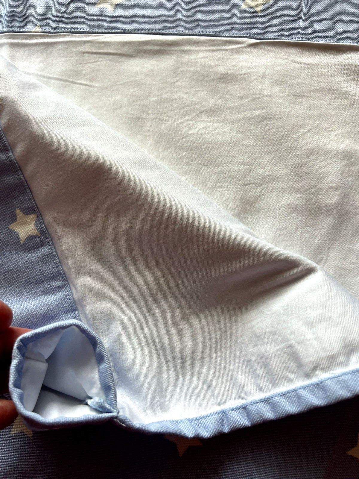 POTTERY BARN KIDS Window Valance 44” x 18” Stars Blue Lined Nursery Children