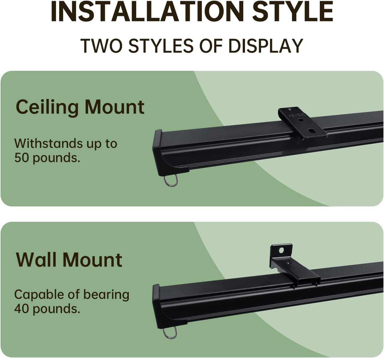 Ceiling Curtain Tracks 12FT,Curtain Track Wall Mount,Ceiling Mounted Sliding Doo