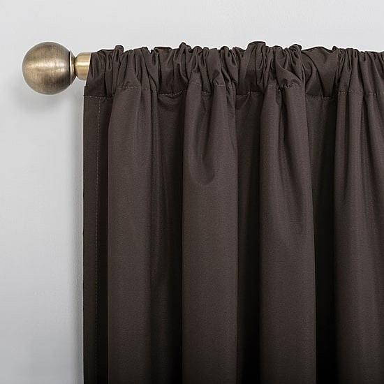 Sun Zero Cyrus Blackout Curtain Panel 40″x96″ Chocolate Rod Pocket Back Tab