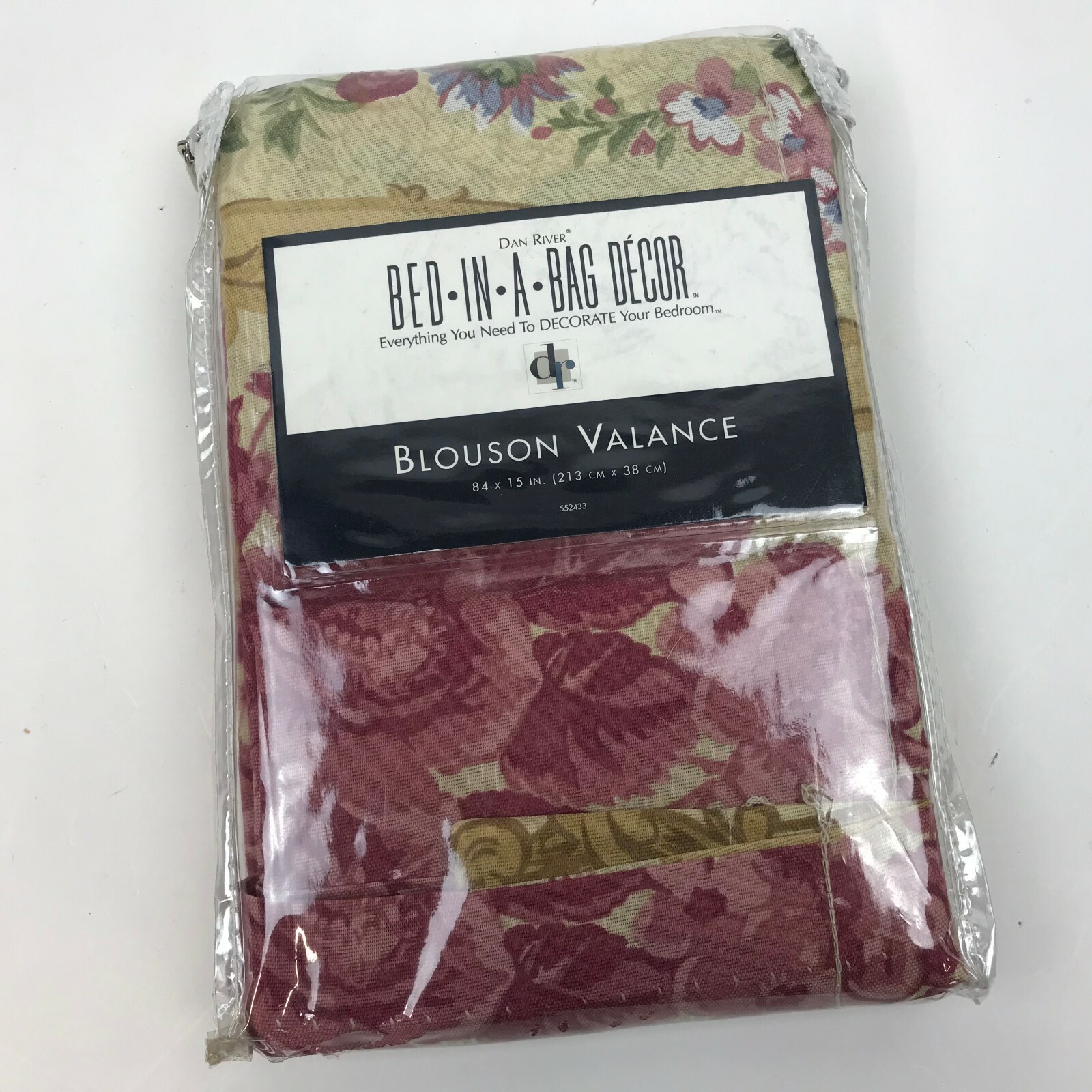 New DAN RIVER Blouson VALANCE Window Curtain PALACE Rose 84×15″ Multi FLORAL NIP