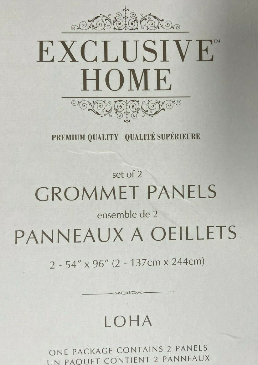2 Exclusive Home Grommet Top Curtain Panel Pair LOHA Dove Gray 54″ by 96″ Each