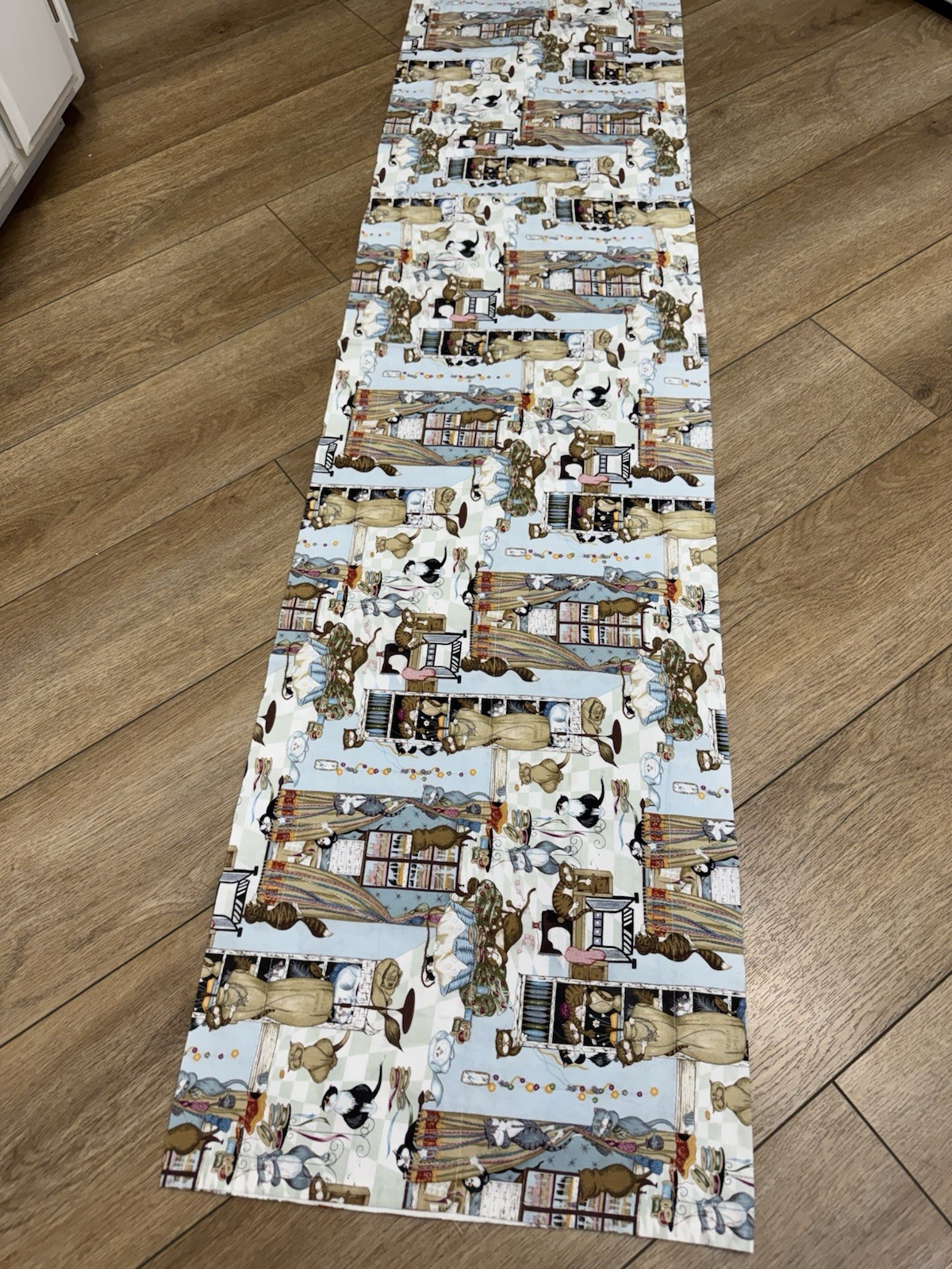 Naughty CATS Whiskers Tails FABRIC Sewing Room Curtains 60″ x 15 Valance x 2