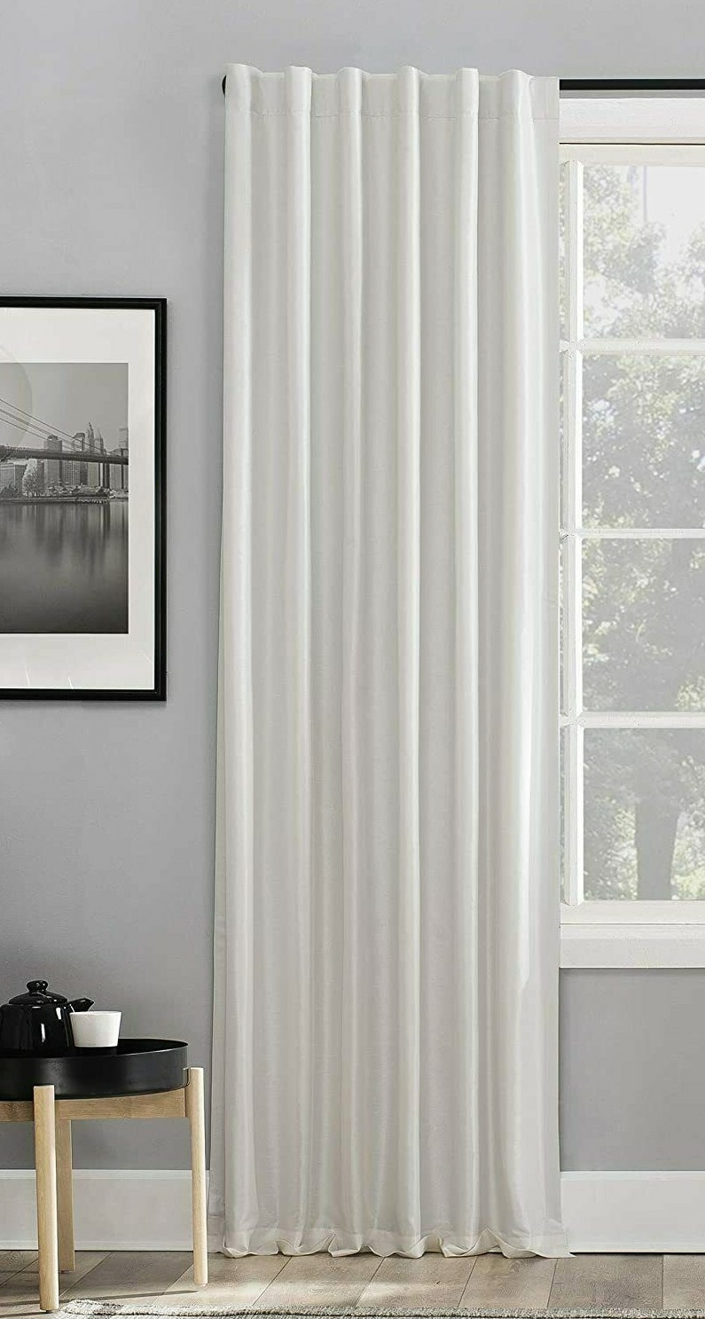 Sun Zero 84″ Evelina Back Tab Blackout Window Curtain Panel – Pearl White