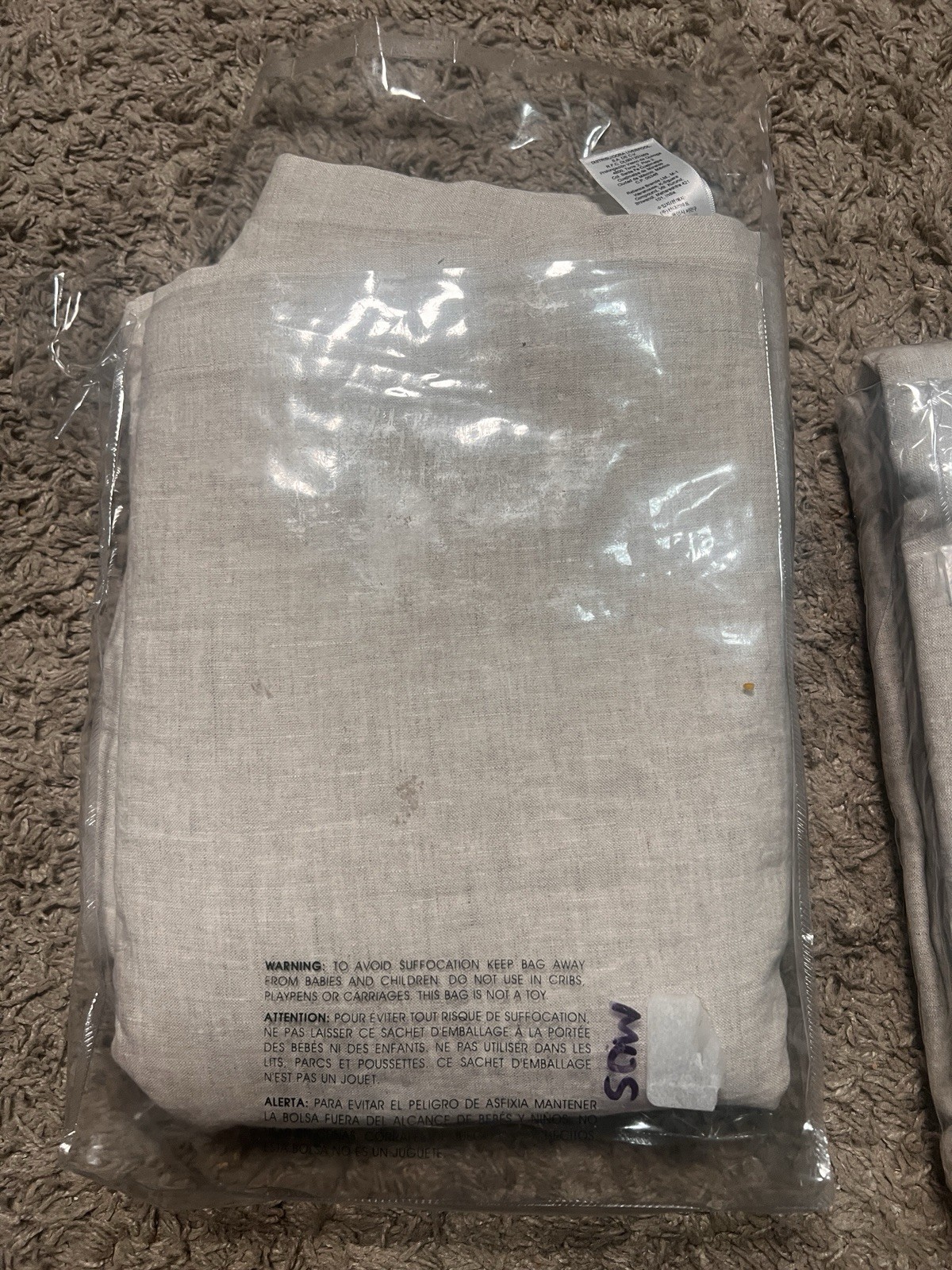 West Elm European Flax Linen Curtain 48×96” Natural Flax Open Box