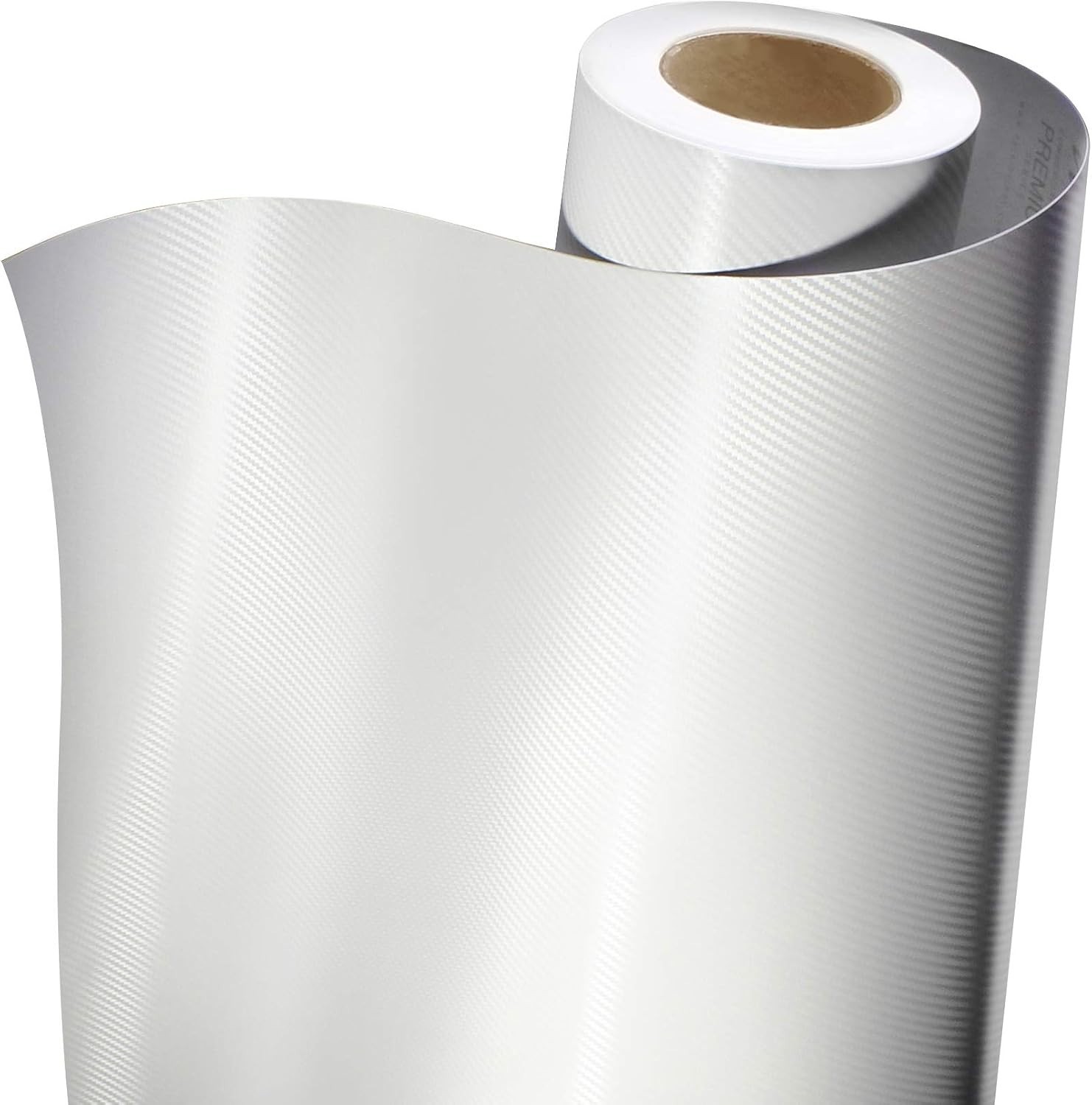 Carbon Fiber Vinyl Wrap Film White, 1ft x 5ft