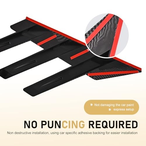 Car Rear Windshield Sticker Decoration Accessory, 3D Rear 2 PCS Glossy Black