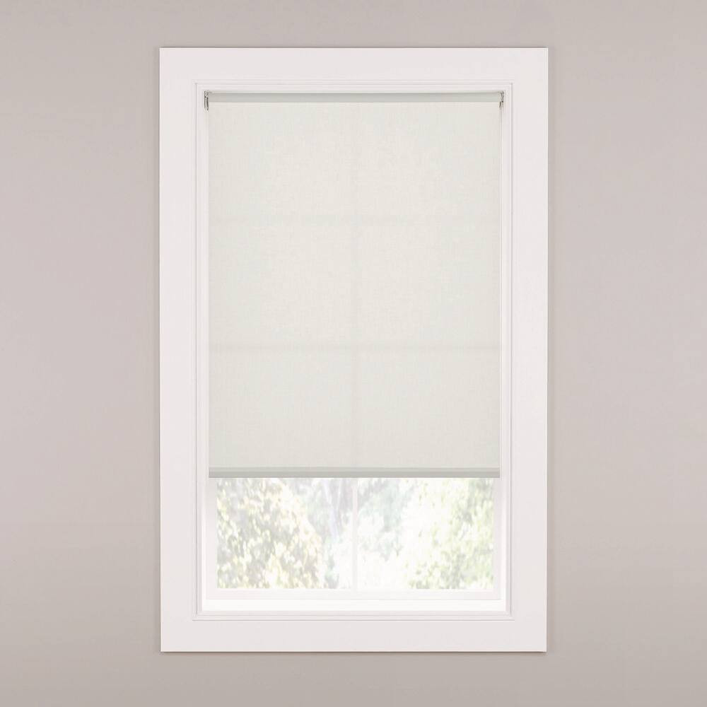Cut to Size White Cordless Light Filtering Fabric Roller Window Shade 28 In. W X