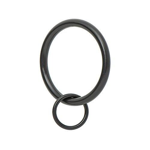 Drapery Eyelet Curtain Rings – 1.7″ Ring Loop for Hook Pins, Set of 14 – Black