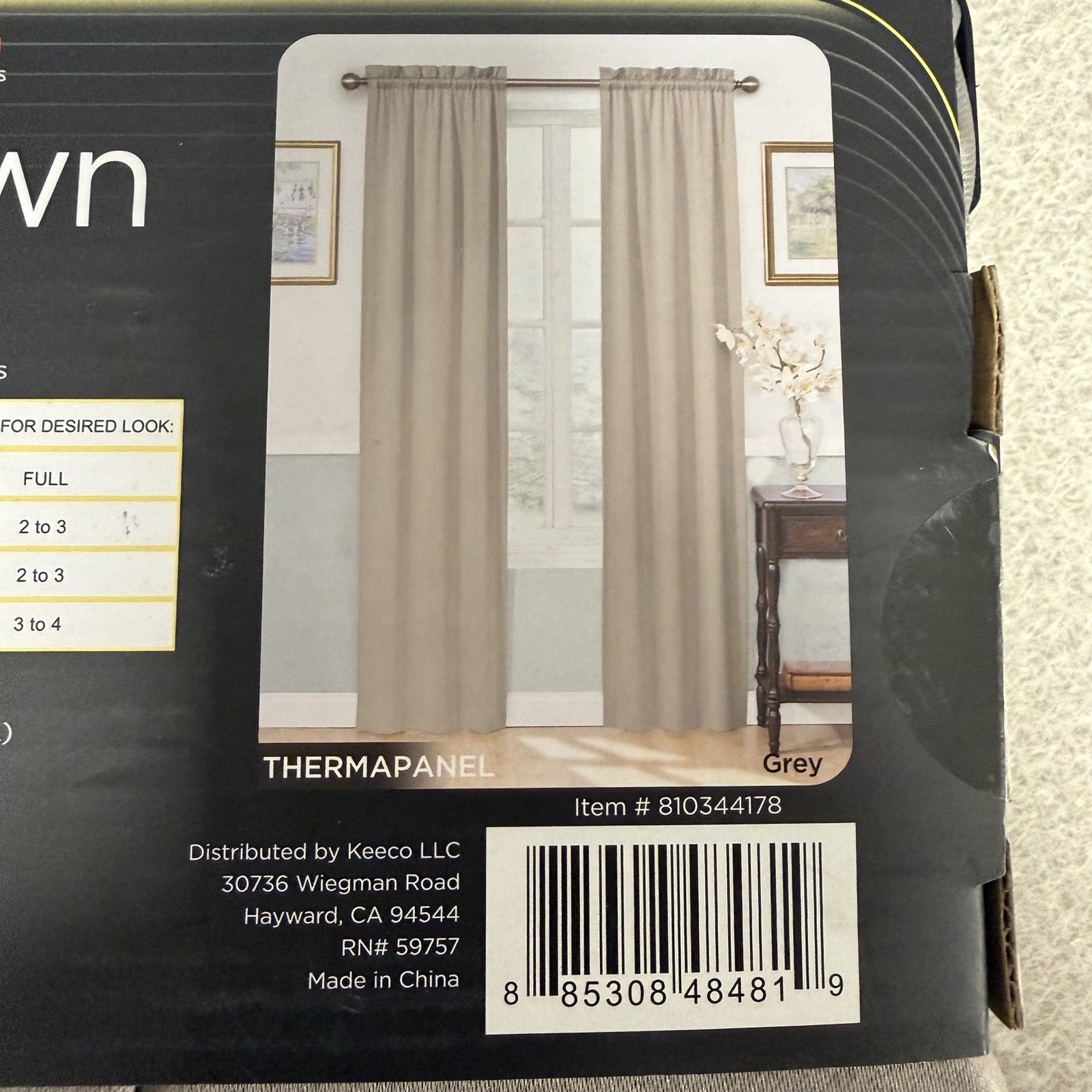 Sundown By Eclipse Room Darkening Rod Pocket Panel Pair Gray Curtains 26″ x 84″