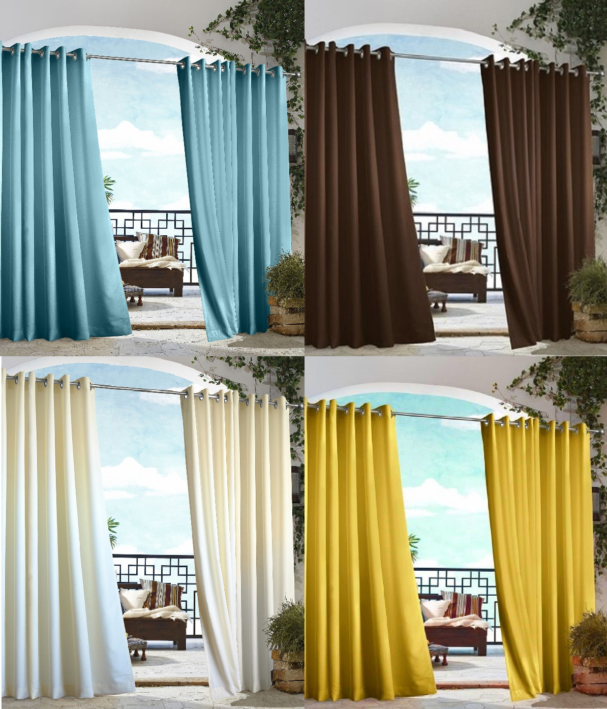 1 SET OUTDOOR PATIO DECOR GAZEBO SHADE GROMMET PANEL THERMAL SUNBLOCKING K68